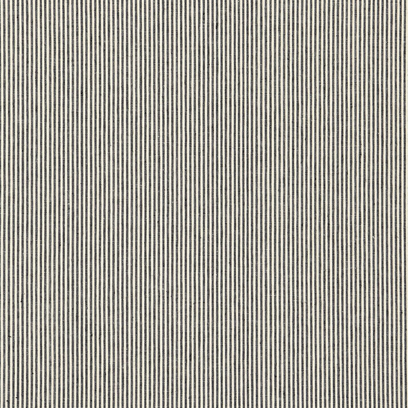 Beige pinstripe fabric texture with thin vertical dark navy stripes, woven textile.