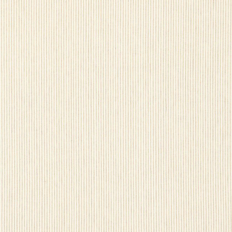 Cream fabric with subtle vertical pinstripes; soft cotton textile suitable for clothing or upholstery.