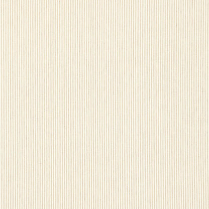 Cream fabric with subtle vertical pinstripes; soft cotton textile suitable for clothing or upholstery.