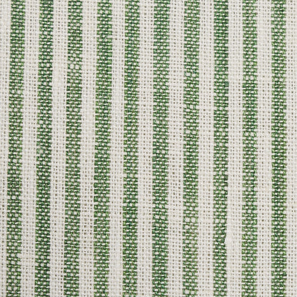 SCHUMACHER FABRIC  NEW TRADITIONAL WESLEY TICKING STRIPE   GREEN   - 65986