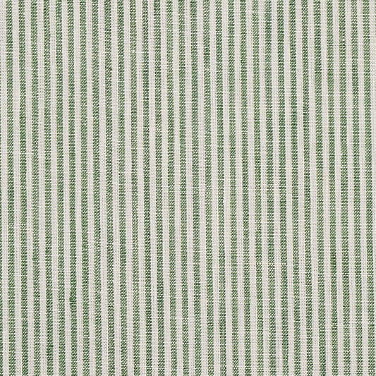SCHUMACHER FABRIC  NEW TRADITIONAL WESLEY TICKING STRIPE   GREEN   - 65986