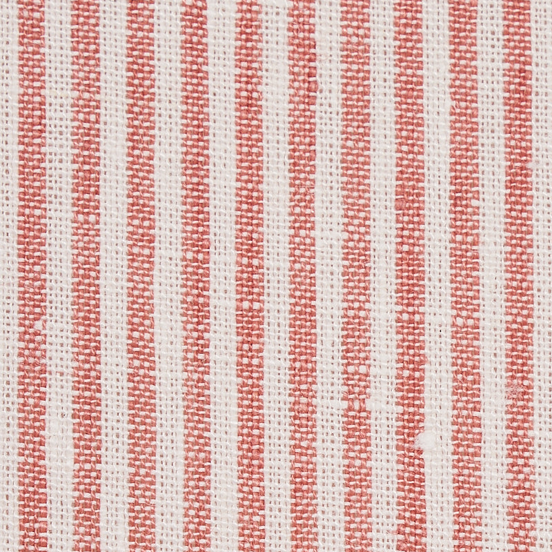 SCHUMACHER  NEW TRADITIONAL WESLEY TICKING STRIPE PATTERN WOVEN PATTERN WOVEN CORAL   - 65988