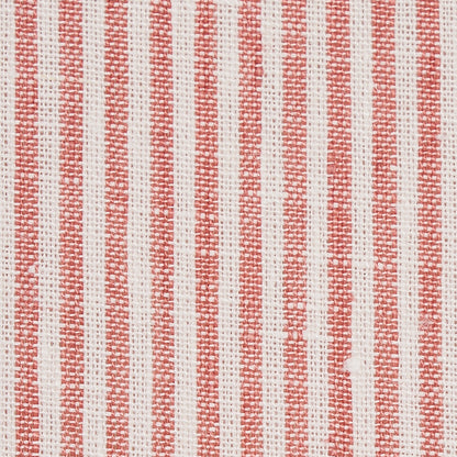 SCHUMACHER  NEW TRADITIONAL WESLEY TICKING STRIPE PATTERN WOVEN PATTERN WOVEN CORAL   - 65988