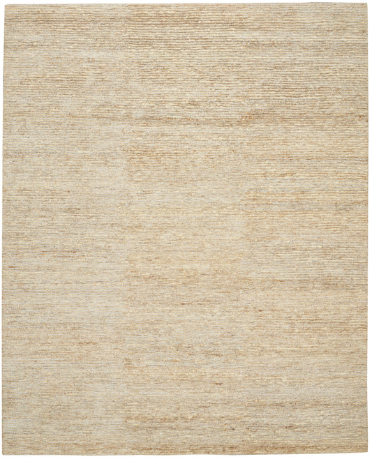 Beige flat-weave rug with subtle horizontal texture and a warm neutral tone for living room floors.