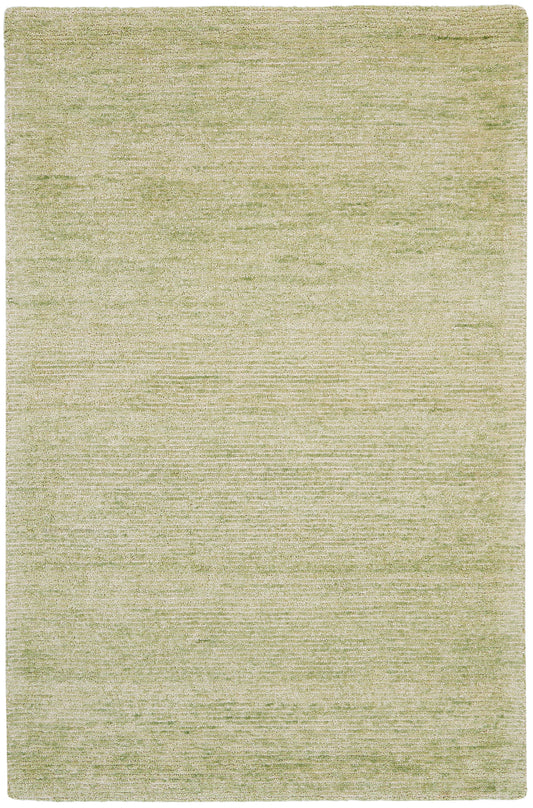 Light olive-green rectangular area rug with subtle textured weave; versatile for living room decor.