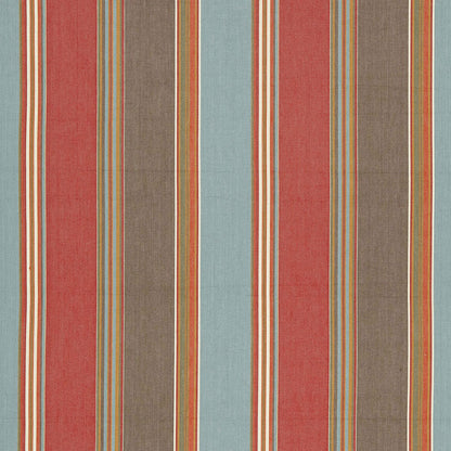 SCHUMACHER FABRIC  SEA ISLAND STRIPE ADDISON COTTON STRIPE   RED EARTH   - 66000
