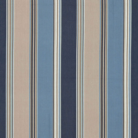 SCHUMACHER  SEA ISLAND STRIPE ADDISON COTTON STRIPE PATTERN WOVENS PATTERN WOVENS INDIGO   - 66002
