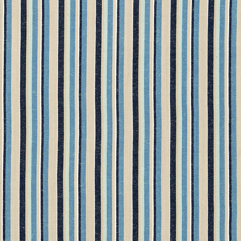 SCHUMACHER  SEA ISLAND STRIPE KIAWAH STRIPE PATTERN WOVENS,HIGH PERFORMANCE PATTERN WOVENS,HIGH PERFORMANCE INDIGO   - 66030