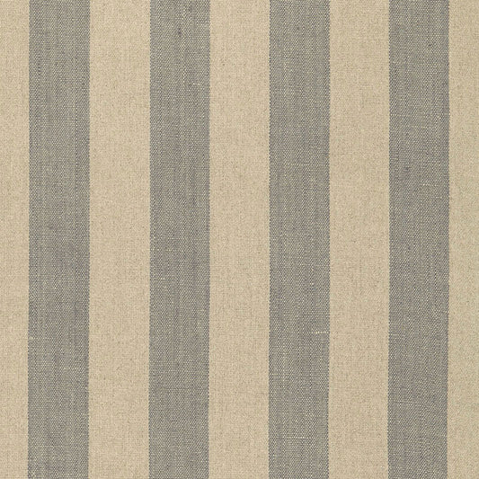 SCHUMACHER  SEA ISLAND STRIPE AUGUSTIN LINEN STRIPE PATTERN WOVENS PATTERN WOVENS STEEL / LINEN   - 66074