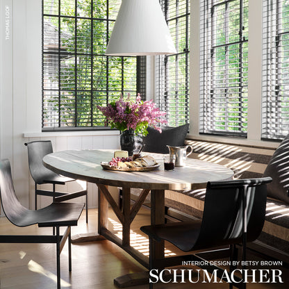 SCHUMACHER  SEA ISLAND STRIPE AUGUSTIN LINEN STRIPE PATTERN WOVENS PATTERN WOVENS EBONY / LINEN   - 66075