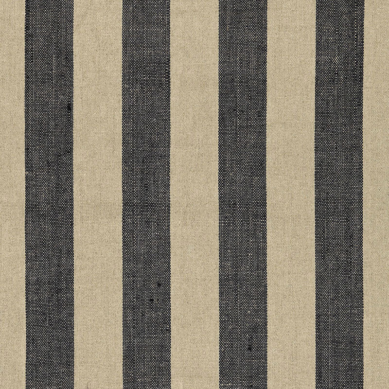 SCHUMACHER  SEA ISLAND STRIPE AUGUSTIN LINEN STRIPE PATTERN WOVENS PATTERN WOVENS EBONY / LINEN   - 66075