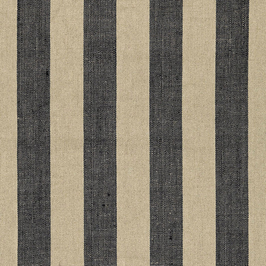 SCHUMACHER  SEA ISLAND STRIPE AUGUSTIN LINEN STRIPE PATTERN WOVENS PATTERN WOVENS EBONY / LINEN   - 66075