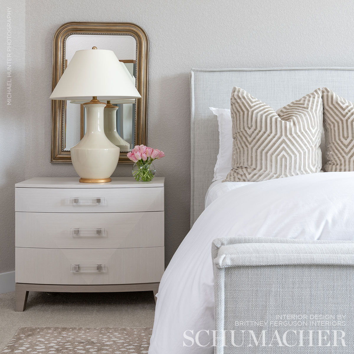 SCHUMACHER FABRIC  MARY MCDONALD VANDERBILT VELVET   DOVE   - 66190