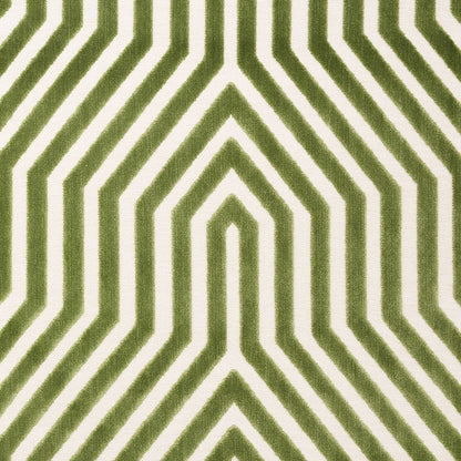 SCHUMACHER FABRIC  CUT & PATTERNED VELVETS VANDERBILT VELVET   LETTUCE   - 66193