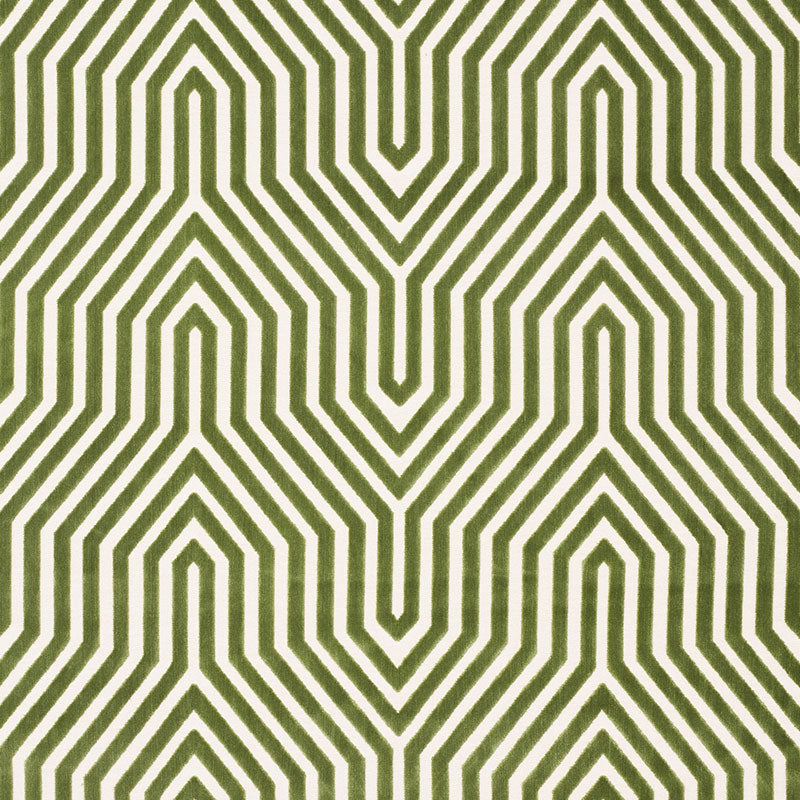 SCHUMACHER FABRIC  CUT & PATTERNED VELVETS VANDERBILT VELVET   LETTUCE   - 66193