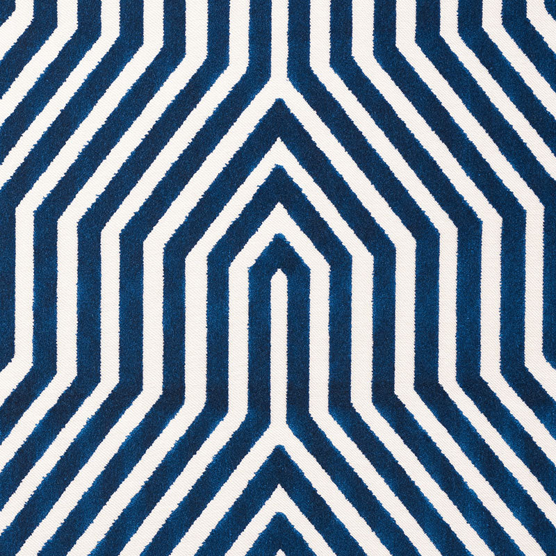 SCHUMACHER  CUT & PATTERNED VELVETS VANDERBILT VELVET VELVETS,CUT VELVET,HIGH PERFORMANCE VELVETS,CUT VELVET,HIGH PERFORMANCE BLEU   - 66194