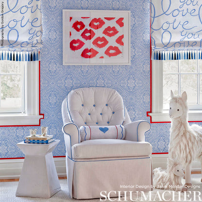 SCHUMACHER  FLIGHT OF FANCY Love WOVEN WOVEN BLUEBERRY   - 66201