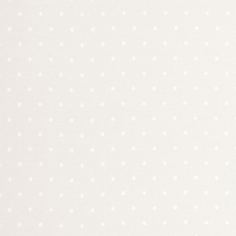 Ivory fabric with tiny white polka dots, seamless repeating pattern.