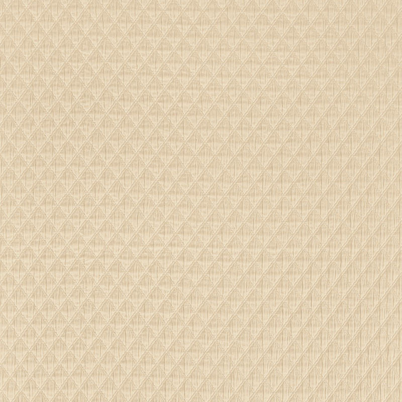 Beige quilted fabric with a diamond pattern; soft upholstery texture.