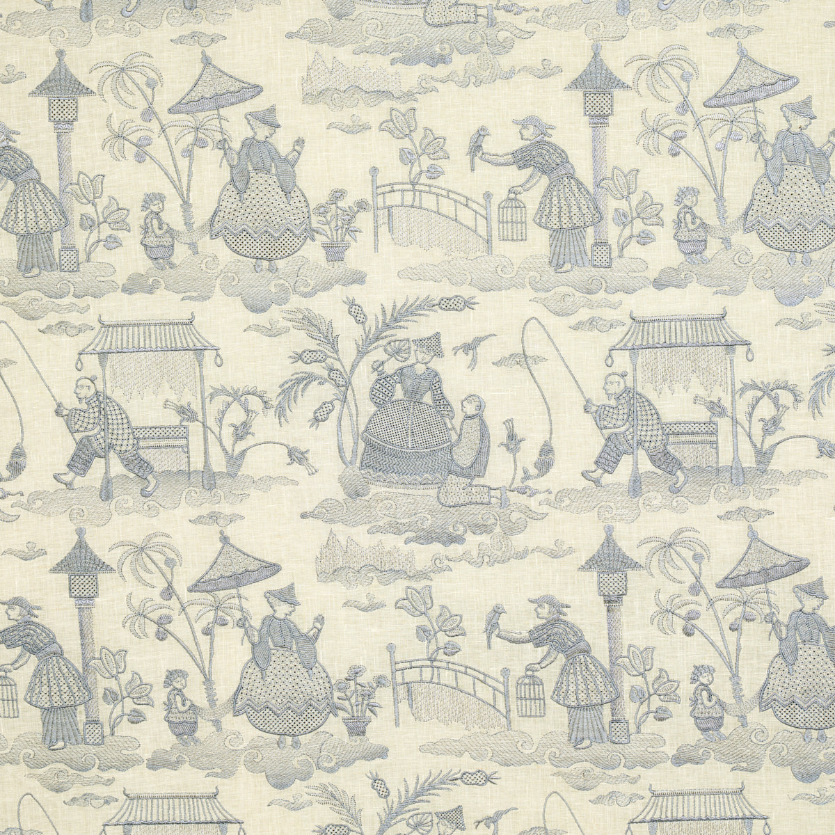 SCHUMACHER  PALAZZO Bassano Embroidered Toile WOVEN WOVEN DELFT   - 66600