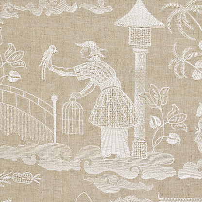 SCHUMACHER  PALAZZO Bassano Embroidered Toile WOVEN WOVEN LINEN   - 66601