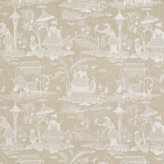 SCHUMACHER  PALAZZO Bassano Embroidered Toile WOVEN WOVEN LINEN   - 66601