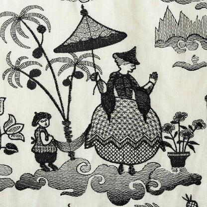 SCHUMACHER  PERENNIAL FAVORITES Bassano Embroidered Toile WOVEN WOVEN BLACK   - 66602