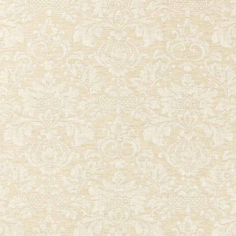 SCHUMACHER FABRIC  PALAZZO MONTISI LINEN DAMASK   BUTTERMILK   - 66621