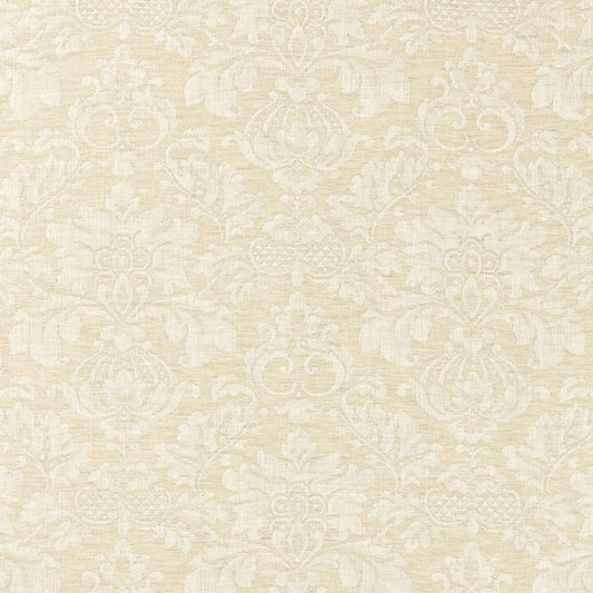 SCHUMACHER FABRIC  PALAZZO MONTISI LINEN DAMASK   BUTTERMILK   - 66621