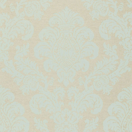 SCHUMACHER FABRIC  PALAZZO FIRENZE LINEN DAMASK   AQUA   - 66631