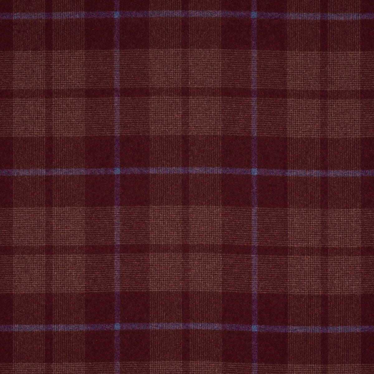 SCHUMACHER FABRIC  A COUNTRY LIFE MONTANA WOOL PLAID   BURGUNDY   - 66665
