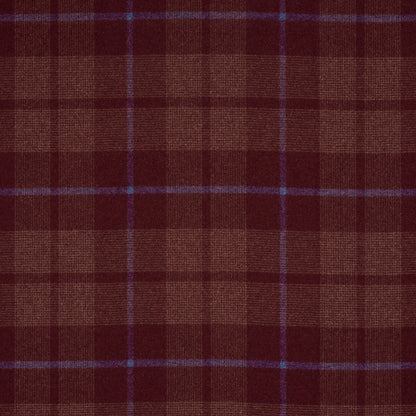 SCHUMACHER FABRIC  A COUNTRY LIFE MONTANA WOOL PLAID   BURGUNDY   - 66665