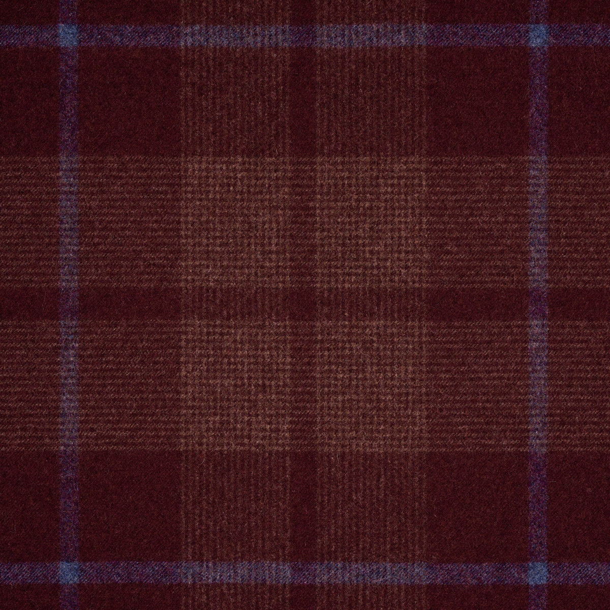 SCHUMACHER FABRIC  A COUNTRY LIFE MONTANA WOOL PLAID   BURGUNDY   - 66665