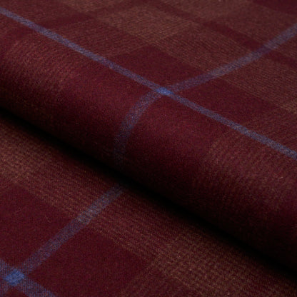SCHUMACHER FABRIC  A COUNTRY LIFE MONTANA WOOL PLAID   BURGUNDY   - 66665