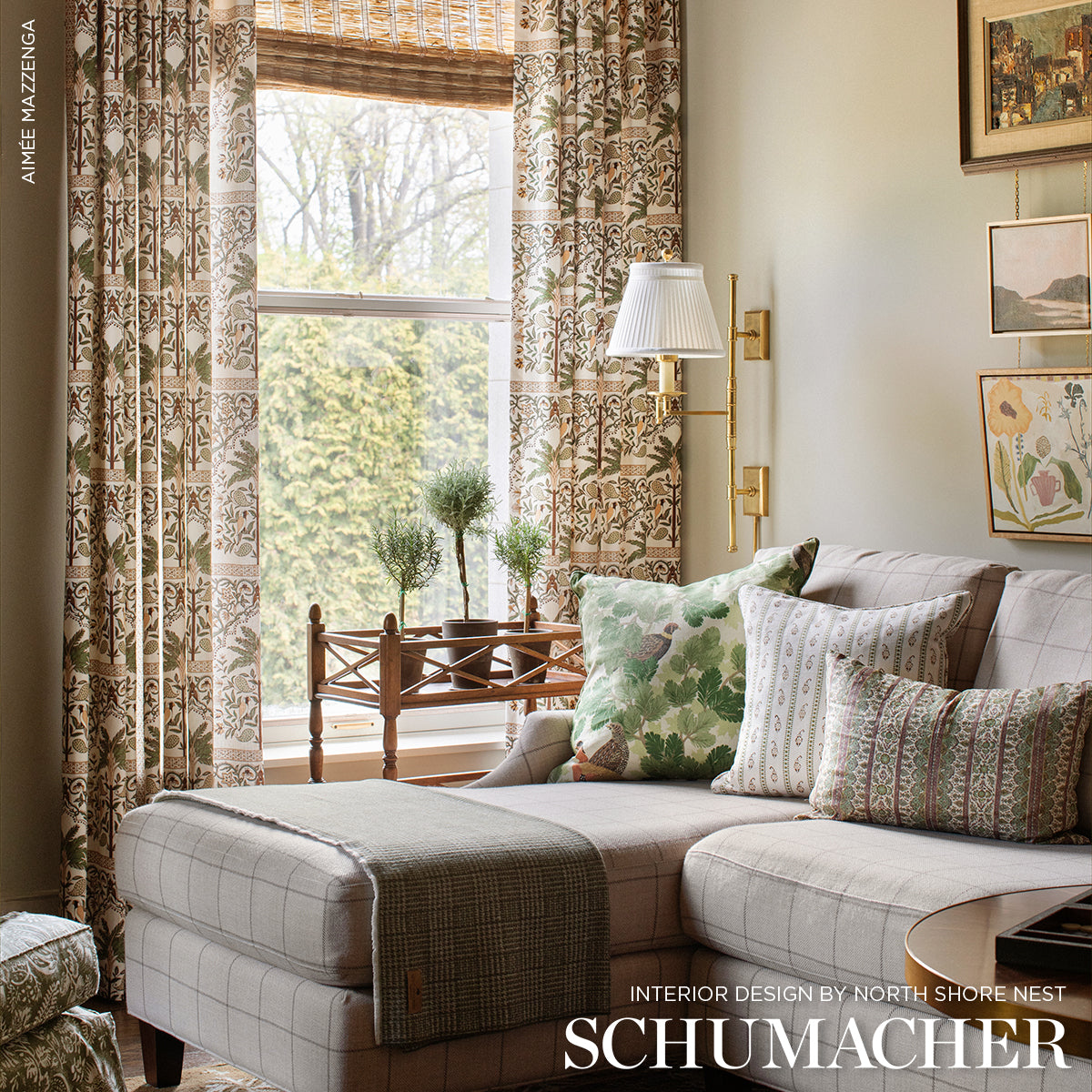 SCHUMACHER FABRIC  LUXE LODGE BANCROFT WOOL PLAID   MALT   - 66771