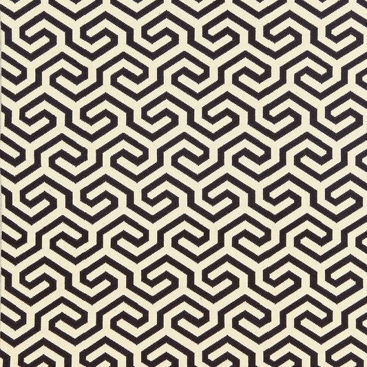 SCHUMACHER  CHROMA MING FRET PATTERN WOVENS PATTERN WOVENS NOIR   - 66881