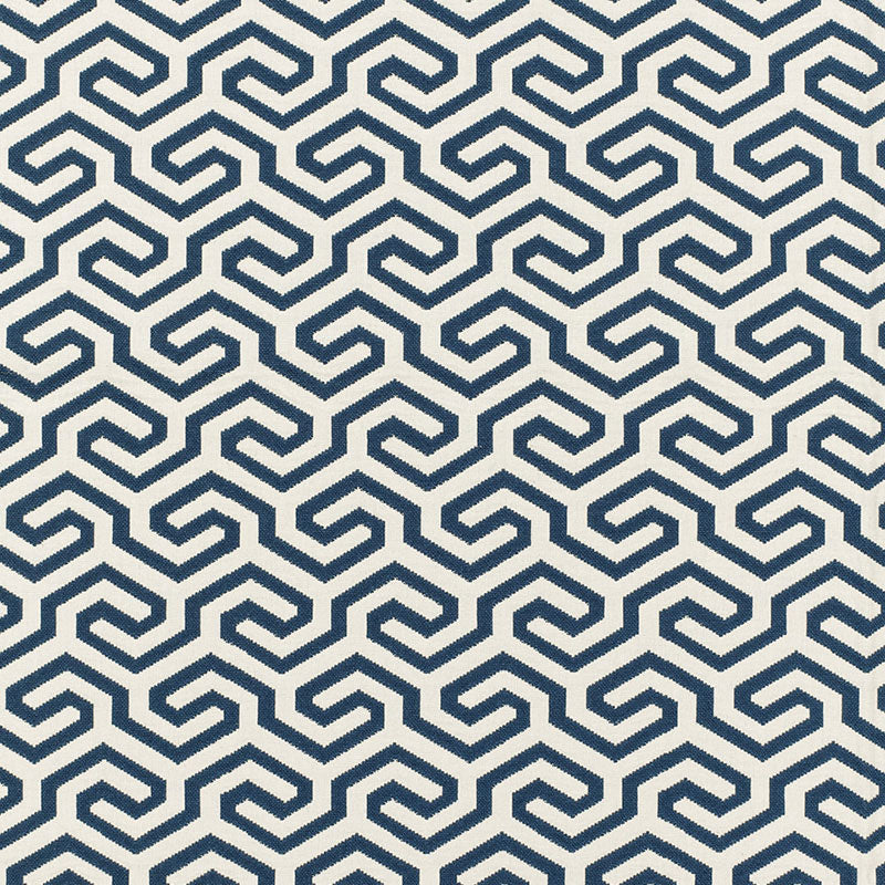 SCHUMACHER  CHROMA SP14 MING FRET PATTERN WOVENS PATTERN WOVENS NAVY   - 66884