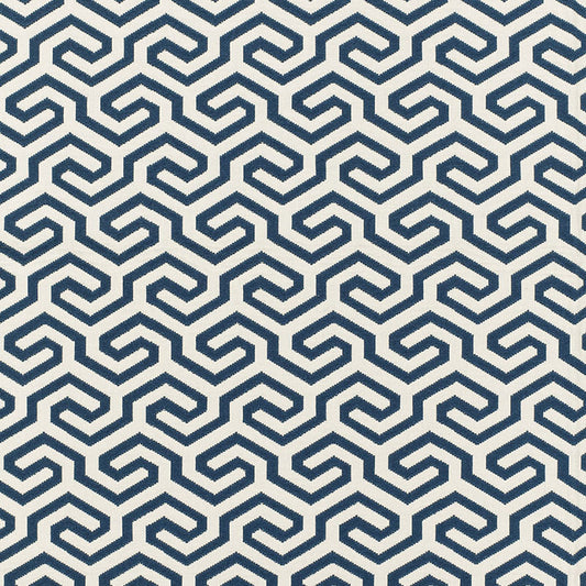 SCHUMACHER  CHROMA SP14 MING FRET PATTERN WOVENS PATTERN WOVENS NAVY   - 66884