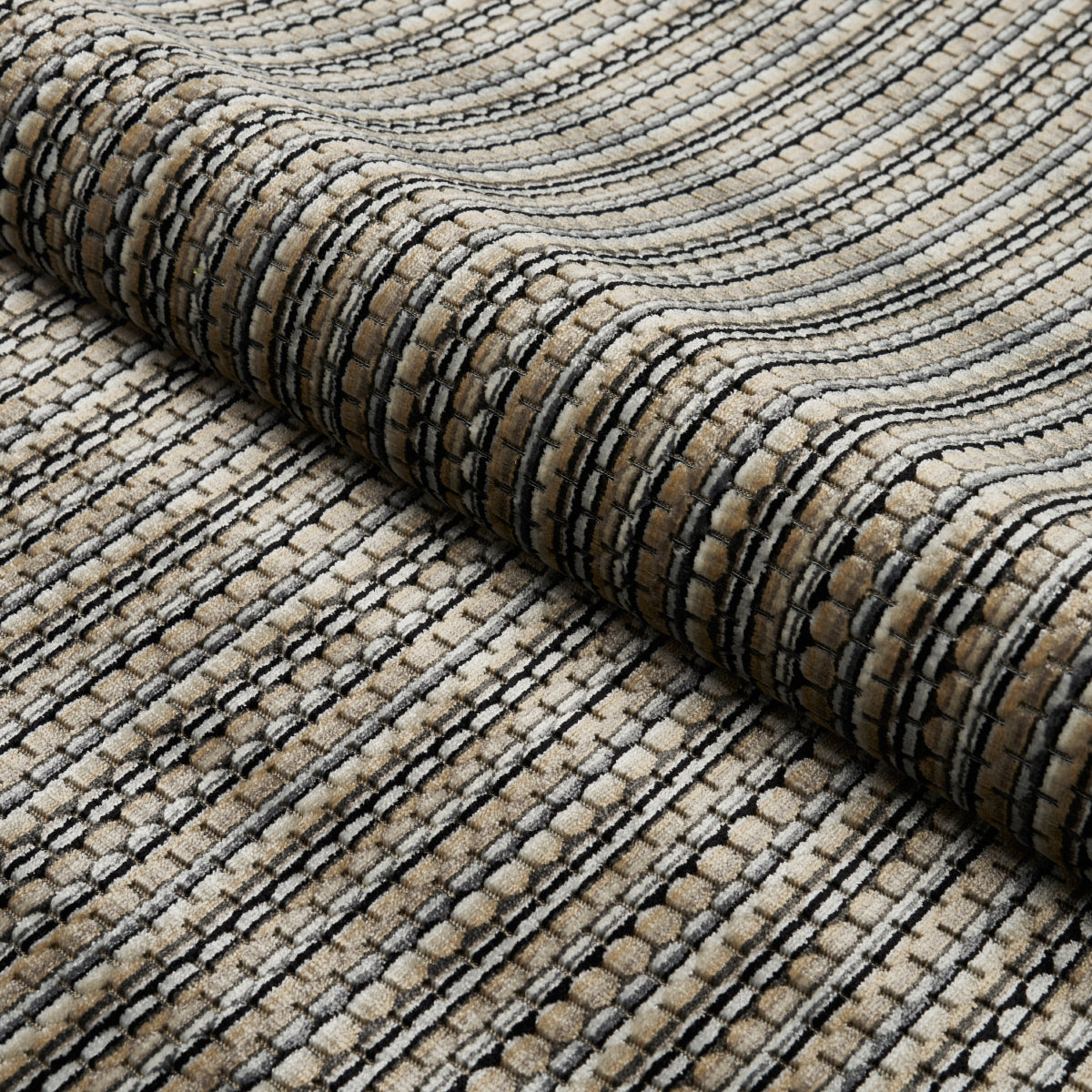 SCHUMACHER  CUT & PATTERNED VELVETS DOWNTOWN VELVET VELVETS VELVETS PEBBLE   - 66916