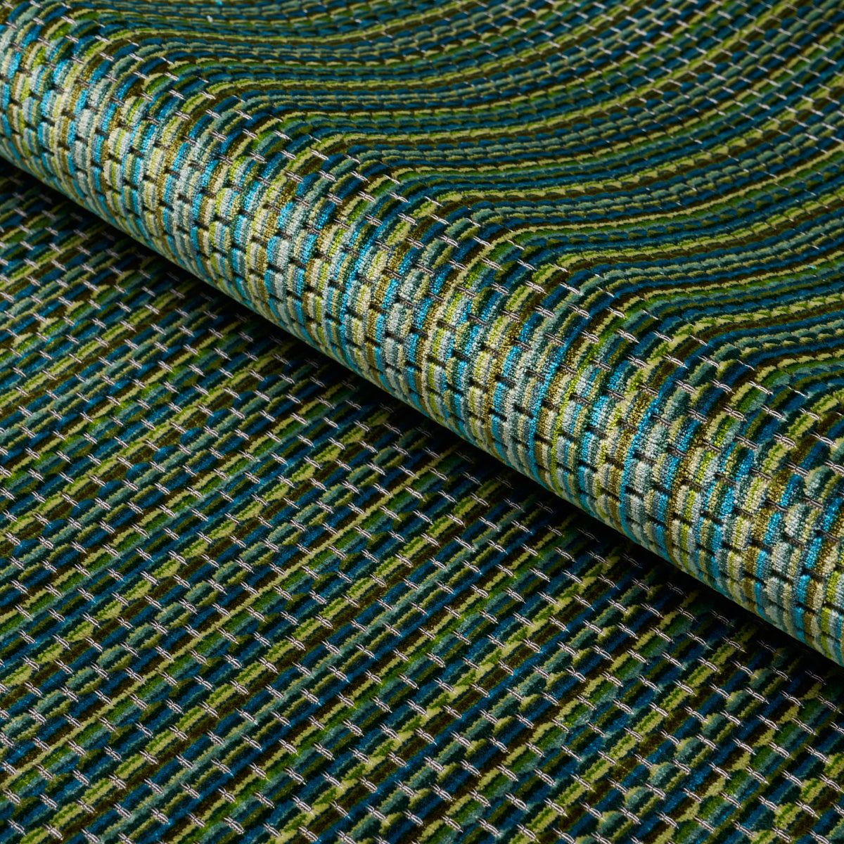 SCHUMACHER  CUT & PATTERNED VELVETS DOWNTOWN VELVET VELVETS VELVETS PEACOCK   - 66917