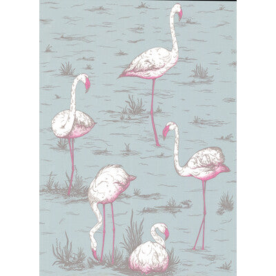 COLE & SON FLAMINGOS ---ANIMAL/INSECTS LIGHT BLUE,,   - 66/6044.CS.0