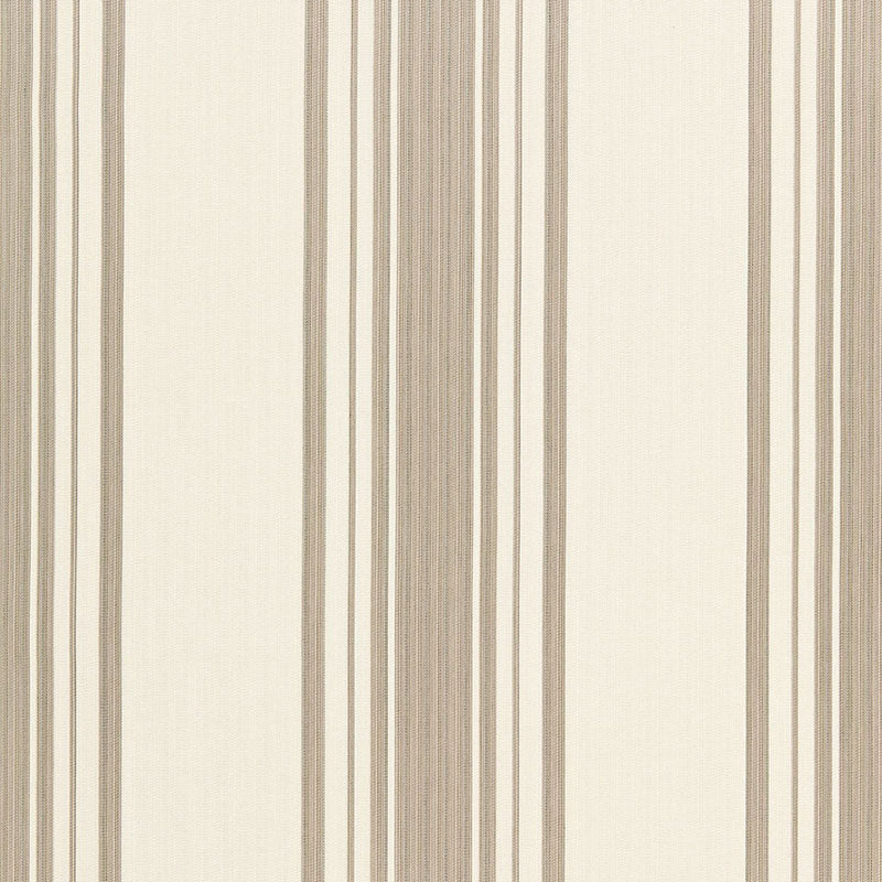 Beige fabric texture with vertical brown stripes of varying widths; striped pattern ideal for wallpaper or upholstery.