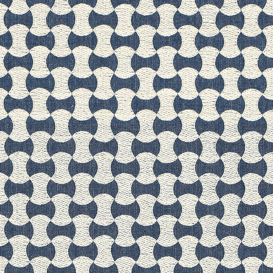 SCHUMACHER  ESSENTIALS: SMALL-SCALE UPHOLSTERY NOLITA EMBROIDERY EMBROIDERIES EMBROIDERIES DENIM   - 67111