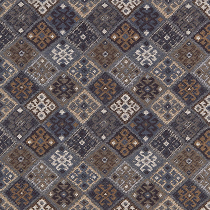 SCHUMACHER  LUXE LODGE KILIM WEAVE PATTERN WOVENS PATTERN WOVENS DENIM   - 67141