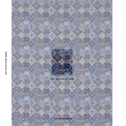 SCHUMACHER  LUXE LODGE KILIM WEAVE PATTERN WOVENS PATTERN WOVENS BLUE   - 67143
