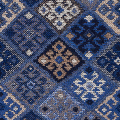 SCHUMACHER  LUXE LODGE KILIM WEAVE PATTERN WOVENS PATTERN WOVENS BLUE   - 67143