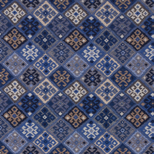 SCHUMACHER  LUXE LODGE KILIM WEAVE PATTERN WOVENS PATTERN WOVENS BLUE   - 67143