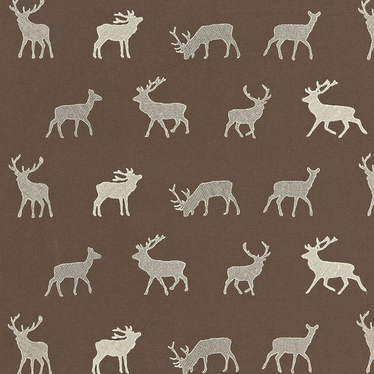 SCHUMACHER  LUXE LODGE Caribou Embroidery WOVEN WOVEN JAVA   - 67161