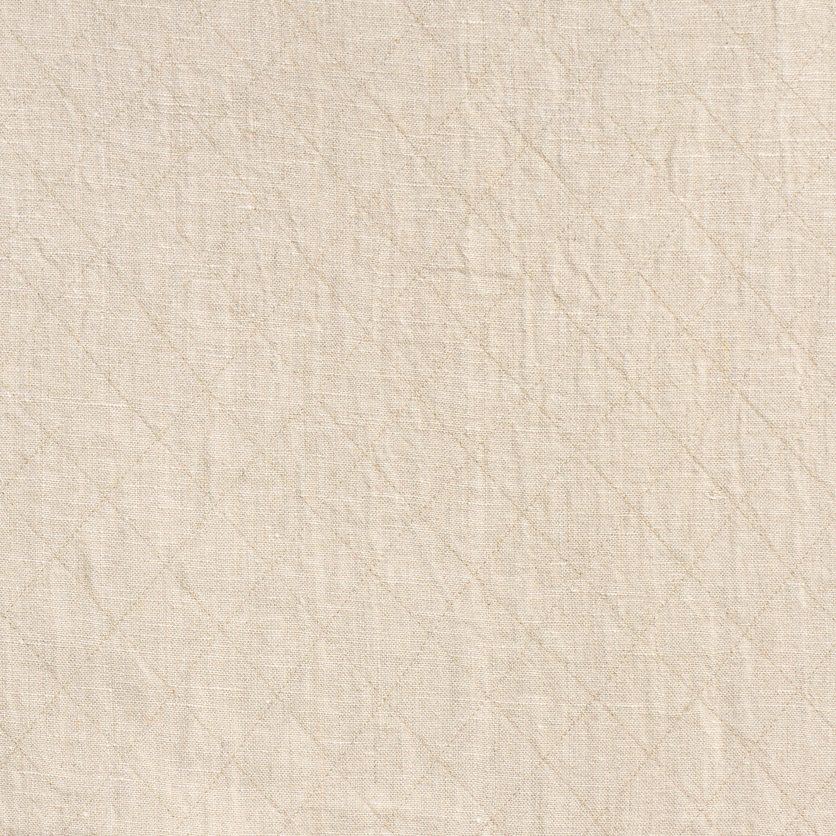 Beige quilted linen-texture fabric with a diamond stitch pattern.