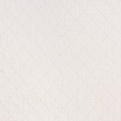 Beige ivory woven fabric with a subtle archipelago pattern and soft texture, suitable for bedding or upholstery.